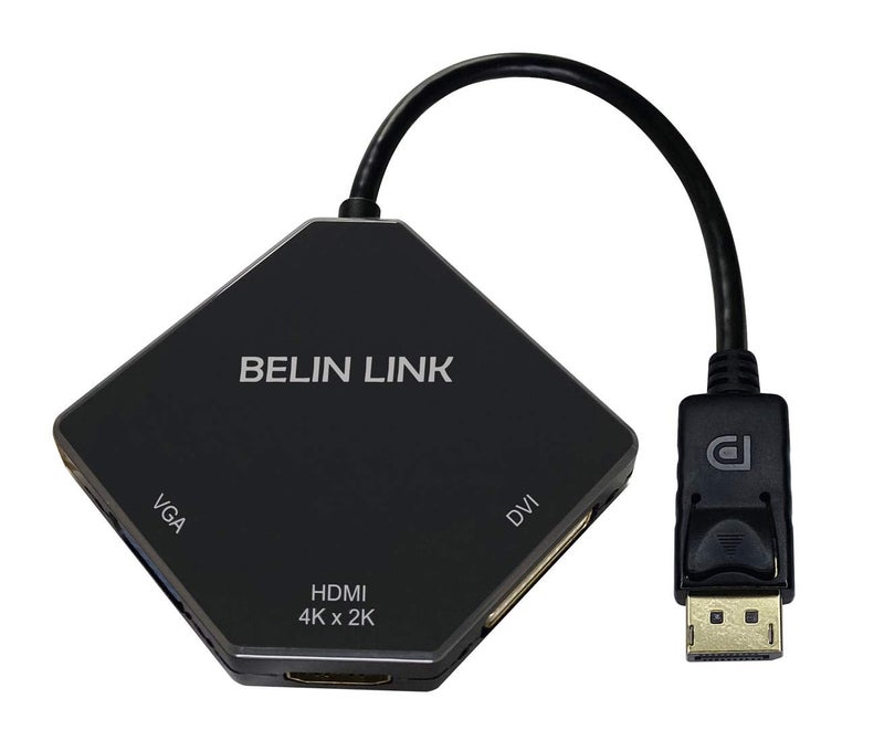 BELIN LINK DP to HDMI VGA DVI Adapter Displayport to HDMI 4K Adapter 3 in 1 Display Port to HDMI VGA DVI Converter Male to Female Gold-Plated (Diamond Shaped)â€¦ (Diamond Shaped) - Image 5
